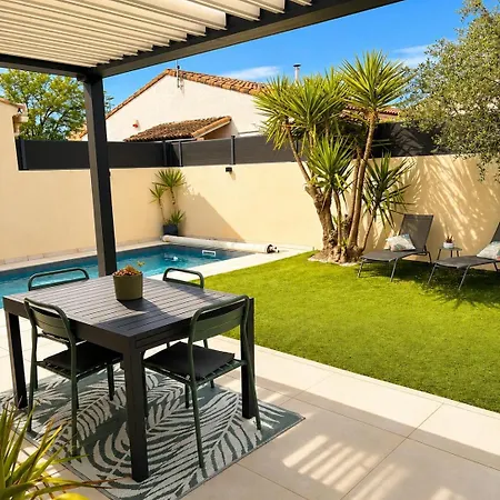 Villa Alma, 3 Chambres, Piscine Privee, Elegante Maison Familiale Au Calme Entre Montpellier Et La Mediterranee